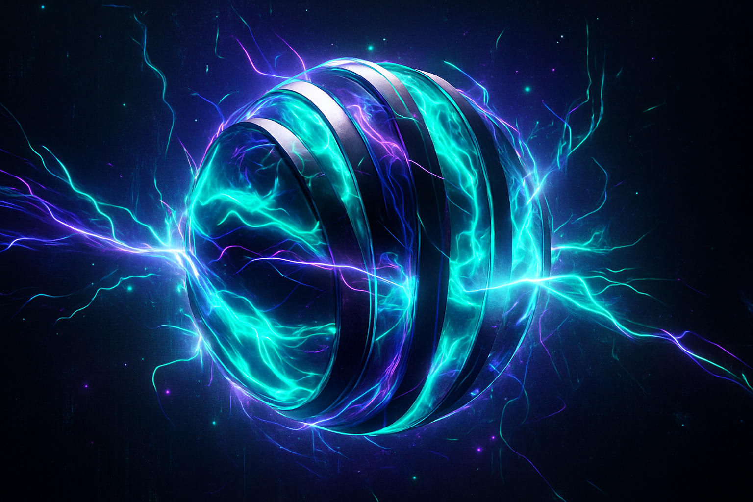 Абстрактное ядро «Кузни»: плазменный сфероид с холодным металлическим контуром